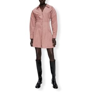 Zara velvet front button dress